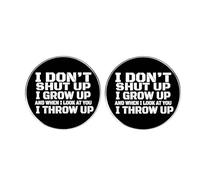 2 pines de solapa con texto en inglés "I Don't I Grow Up And When I Look At You I Throw Up", insignia de aleación de botón redondo para mochila, ropa, caja, sombrero, accesorios, 3 cm, metal, sin