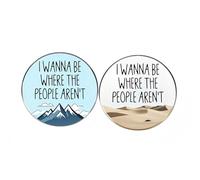 2 pines de solapa con texto en inglés "I Wanna Be Where the People Aren't Arennot", de aleación de metal