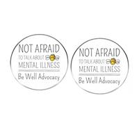 2 pines de solapa con texto en inglés "Not Afraid to Talk About Mental Illness Be Well Advocate", pin de aleación de defensa de enfermedades mentales, 3cm(1.2"), Metal, No es una piedra preciosa