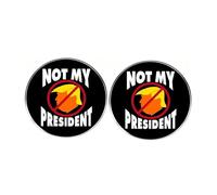 2 pines de solapa con texto en inglés "Not my president", anti U.S. President Pin, Stop Tariffs, insignia de aleación, 3cm(1.2"), Metal, No es una piedra preciosa
