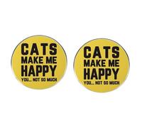 2 pines de solapa de aleación de metal con texto en inglés "Make Me Happy You Not So Much", accesorios para ropa, mochila, sombrero, 2 unidades, 3cm(1.2"), Metal, No es una piedra preciosa