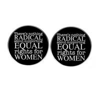 2 pines de solapa de aleación de metal de igualdad para mujer, no hay nada radical en apoyar la igualdad de derechos para mujeres, ropa, mochilas, sombreros, accesorios, 3cm(1.2"), Metal, No es una