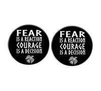 2 pines de solapa Fear Is A Reaction Courage Is A Decision, pin de cita de valor inspirador, insignia de aleación de metal, 3 cm, metal, sin piedras preciosas, 3cm(1.2"), Metal, No es una piedra