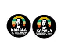 2 pines de solapa Kamala Harris, Kamala Viewpoints The Future Is Female The Future is Now, insignia de aleación feminista, 3cm(1.2"), Metal, No es una piedra preciosa