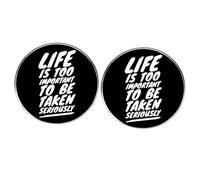 2 pines de solapa Life is Too Important to be Taken Seriously (Valuing Life Mental Health Awareness Circle), insignias de concienciación sobre la prevención del suicidio, 3cm(1.2"), Metal, No es una