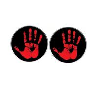2 pines de solapa para proteger el feminismo, prohibición de la persecución femenina, pines de palma roja, insignia de aleación de propaganda de conciencia sobre el feminismo, 3cm(1.2"), Metal, No es