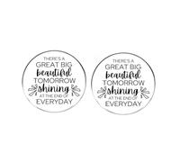 2 pines esmaltados con citas motivacionales, hay un gran mañana hermoso que brilla al final de todos los días, pines de solapa para mochilas para hombres y mujeres, accesorios de ropa, 3 cm, metal,