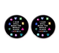 2 pines esmaltados con letras musicales, frase en inglés "I Can't Still Make The Whole Place Shimmer Metal Alloy Badge", ropa, sombrero, accesorios de mochila, 3 cm, metal, sin piedras preciosas,