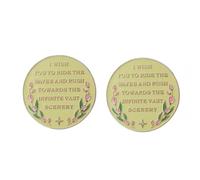 2 pines esmaltados con texto en inglés "I wish you to ride the waves and rush towards the infinite vast scenery", pines de solapa con frase motivacional inspiradora, mensaje de graduación, cumpleaños