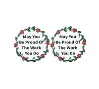 2 pines esmaltados con texto en inglés "May You Be Proud of The Work You Do", insignias de botón de aleación para agradecimiento a los empleados, regalos de reconocimiento de equipo, accesorios de