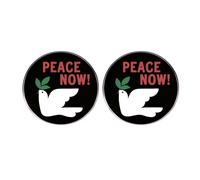 2 pines esmaltados de alto el fuego de paz ahora, pin de solapa Stop the war dove of peaz, insignia de aleación de Siria, pin de Palestina Líbano, 3cm(1.2"), Metal, No es una piedra preciosa