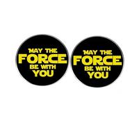 2 pines esmaltados de cine clásico con texto en inglés "May The Force Be With You", insignia de aleación de metal, 3 cm, metal, sin gemas, 3 cm, metal, sin piedras preciosas, 3 cm, metal, sin piedras