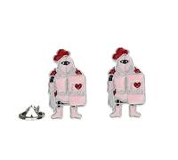 2 pines esmaltados de guerrero romano de dibujos animados, bonitos pines de solapa de personajes retro, insignia de aleación de recuerdo de turismo de Italia Roma, One size, Metal, No es una piedra