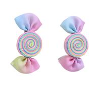 2 pinzas coloridas para el pelo para niñas, accesorios elegantes para el cabello, postizos con postres de dulces y patrones de animales