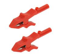 2 pinzas de cocodrilo 30 A y 80 mm con conector banana 4, cables prueba aislados, rojo negro, for multímetro(2pcs black)