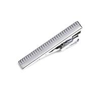 2 pinzas de corbata plateadas de 4 cm de largo para hombre, cortas y estrechas, ideales para moda clásica, ropa formal, bodas y ropa de negocios.,4 cm