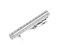 2 pinzas de corbata plateadas de 4 cm de largo para hombre, cortas y estrechas, ideales para moda clásica, ropa formal, bodas y ropa de negocios.,4 cm