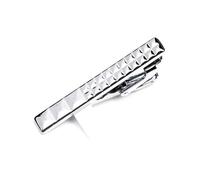 2 pinzas de corbata plateadas de 4 cm de largo para hombre, cortas y estrechas, ideales para moda clásica, ropa formal, bodas y ropa de negocios.,4 cm