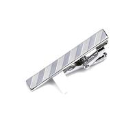 2 pinzas de corbata plateadas de 4 cm de largo para hombre, cortas y estrechas, ideales para moda clásica, ropa formal, bodas y ropa de negocios.,4 cm