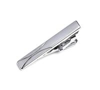 2 pinzas de corbata plateadas de 4 cm de largo para hombre, cortas y estrechas, ideales para moda clásica, ropa formal, bodas y ropa de negocios.,4 cm