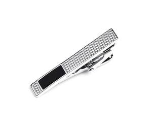 2 pinzas de corbata plateadas de 4 cm de largo para hombre, cortas y estrechas, ideales para moda clásica, ropa formal, bodas y ropa de negocios.,4 cm
