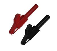 2 pinzas de metal para cocodrilos, pinzas de prueba eléctricas, pinzas de prueba de cobre puro con conector banana de 4 mm y clip de cocodrilo, clasificación de corriente CATII 300 V 15 A