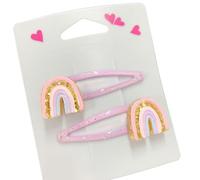 2 pinzas de pelo brillantes para niñas con patrón de mariposa y magdalenas, accesorios de moda para el cabello para fiestas infantiles