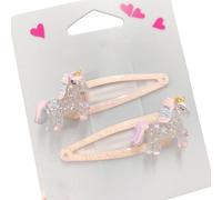 2 pinzas de pelo brillantes para niñas con patrón de mariposa y magdalenas, accesorios de moda para el cabello para fiestas infantiles