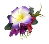 2 pinzas de pelo hawaianas con flores artificiales, multicolor para verano, accesorio para el pelo para playa, fiesta, carnaval, vacaciones, festivales, color lila