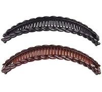 2 pinzas de plátano para cabello grueso y rizado, pinzas de tortuga negra y marrón, peines vintage para mujeres y niñas, deslizadores antideslizantes con agarre de pez, accesorios para el cabello