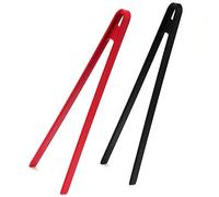 2 pinzas de silicona para salvamanteles, 11.4 pulgadas, resistentes al calor, antideslizantes, de grado alimenticio, accesorios de cocina para barbacoa, parrilla, ensalada, tostadas (rojo + negro)