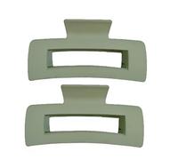 2 pinzas grandes para el cabello color verde sólido, pinzas grandes de sujeción fuerte, accesorios para el cabello para mujeres y niñas, gruesas, delgadas, largas, antideslizantes, cuadradas