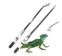 2 pinzas largas para acuario, pinzas de alimentación de reptiles rectas y curvadas de acero inoxidable de 27 cm, herramienta multifuncional para pecera y terrario, precisión extra larga con puntas