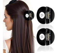 2 pinzas negras de 8 bolas para el pelo, lindas pinzas de acetato para el pelo, pasadores de sujeción fuertes, antideslizantes, pinzas para el pelo de club de golf, 2.6 pulgadas, accesorios para el
