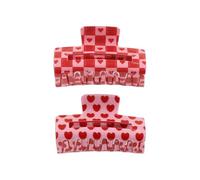 2 pinzas para el cabello para el día de San Valentín, con forma de corazón, cuadradas, accesorios para el cabello de San Valentín, para mujer, cabello grueso y fino, estilo de amor