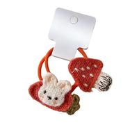 2 pinzas para el pelo, bonito y dulce conejito de punto, mini accesorios para el cabello hechos a mano, corbata naranja para el pelo