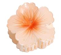 2 pinzas para el pelo con flores, color degradado, elegantes pinzas para el pelo francés, antideslizantes, para bodas, playa, Navidad, uso diario, 7,5 x 7,2 cm, naranja