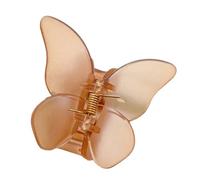 2 pinzas para el pelo con mariposa, multicolor, 5,5 x 4,3 cm, antideslizantes, para el cabello, acrílico mate, accesorios para el cabello, color marrón claro