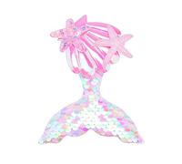 2 pinzas para el pelo de cola de sirena de 11 x 9 cm, coloridas pinzas para el pelo de sirena, pinzas para el pelo con lentejuelas brillantes, accesorios para el cabello para fiestas de Navidad, rosa