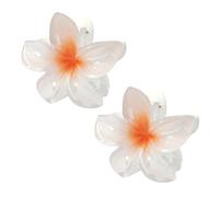 2 pinzas para el pelo de flores blancas, pinzas de mandíbula con diseño de plumeria para mujeres y niñas, pinzas de sujeción fuerte para cabello fino, accesorios para el cabello floral preparado