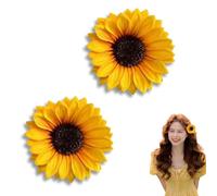 2 pinzas para el pelo de girasol amarillo para fiestas, playa, vacaciones, bodas, pasadores de novia, accesorios para el cabello de fiesta de Navidad