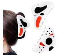 2 pinzas para el pelo de Halloween, divertidas pinzas de tiburón con cara de fantasma, mercancía de grito, horquillas aterradoras para cola de caballo, accesorios para el cabello para mujer