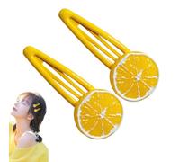 2 pinzas para el pelo de rodajas naranjas para mujeres y niñas, pasadores decorativos a presión, horquillas laterales