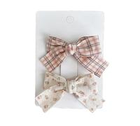 2 pinzas para el pelo de tela, colorido lazo floral, lindo accesorio para el pelo para niñas, color naranja