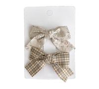 2 pinzas para el pelo de tela, colorido lazo floral, lindo accesorio para el pelo para niñas, color verde