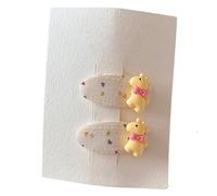 2 pinzas para el pelo de tela, dulces y lindas hechas a mano, mini pinzas para el pelo Little Deer