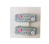 2 pinzas para el pelo de tela, encaje Cai Xiu dulce y lindo, mini clip de pelo con botones de encaje hechos a mano