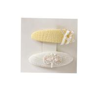 2 pinzas para el pelo de tela, lazo de flores amarillas, bonito accesorio para el pelo hecho a mano con mariposa