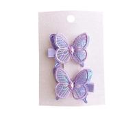 2 pinzas para el pelo de tela, lindas pinzas de pelo de mariposa coloridas, accesorio para el pelo dulce para niñas morado