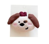 2 pinzas para el pelo de tela, lindas y lindas pinzas para el pelo de animales hechas a mano, mini cachorro
